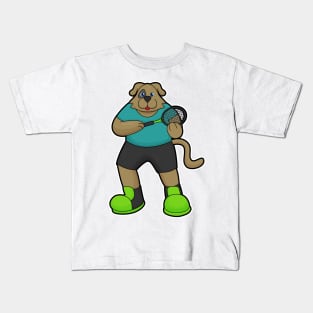 Dog as Tennis player with Tennis racket Kids T-Shirt